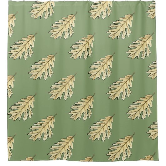 Oak Leaf Watercolor Duschvorhang (Vorderseite)