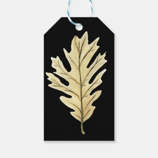 Oak Leaf Watercolor Geschenkanhänger (Vorderseite)