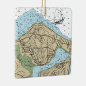 Oak Neck NY Nautic Chart Christmas Keramikornament (Rechts)