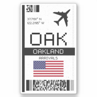OAK Oakland Boarding Pass - Kalifornien Aufkleber