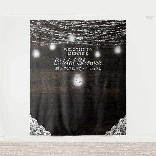 Oak Ridge Rustic Brautparty Foto Prop Hintergrund Wandteppich (Vorderseite)