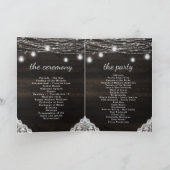 Oak Ridge Rustic Dark Wood & Lace Hochzeit Zeremon Programm (Innenseite)