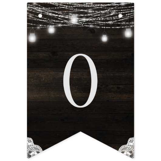 Oak Ridge Rustic Dark Wood Liebe ist süße Hochzeit Wimpelkette (Dritte Fahne)