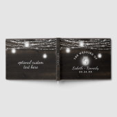 Oak Ridge Rustic Dark Wood & Mason Jars Wedding Gästebuch (Voll)