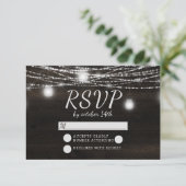 Oak Ridge Rustic Dark Wood Wedding RSVP Reaktion Karte (Stehend Vorderseite)