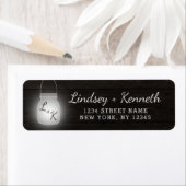 Oak Ridge Rustic Dark Wood Wedding Rücksendeadress (Insitu)