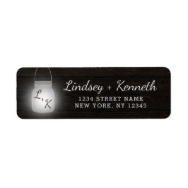Oak Ridge Rustic Dark Wood Wedding Rücksendeadress