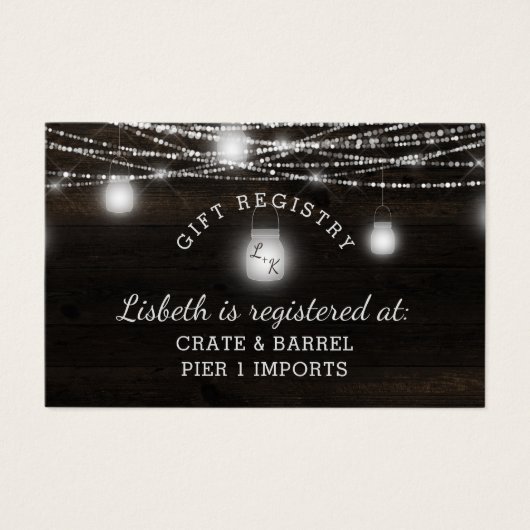 Oak Ridge Rustic Dusche Geschenk Registrierungskar (Vorderseite)