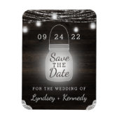 Oak Ridge Rustic Mason Jar Lights Save the Date Magnet (Vertikal)