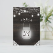 Oak Ridge Rustic Mason Jars Hochzeiten Tischnummer (Stehend Vorderseite)