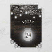 Oak Ridge Rustic Mason Jars Hochzeiten Tischnummer (Vorne/Hinten)