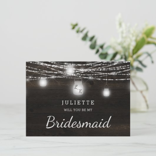 Oak Ridge Rustic Sei meine Bridesmaid Vorschlag Ca (Stehend Vorderseite)