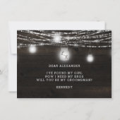 Oak Ridge Rustic sein mein Trauzeuge Vorschlag Car (Rückseite)