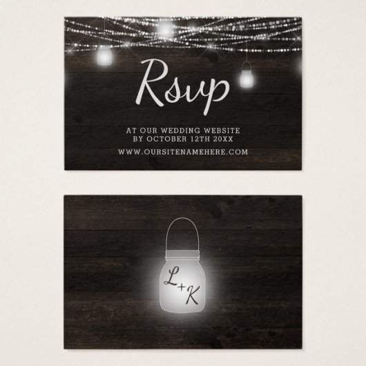 Oak Ridge Rustic Wedding Website UAWG Insert Cards (Vorne & Hinten)