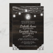 Oak Ridge Rustic Wood Lace & Mason Jars Wedding Einladung (Vorne/Hinten)