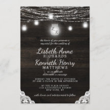 Oak Ridge Rustic Wood Lace & Mason Jars Wedding