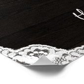 Oak Ridge Rustic Wood & Lace Wedding Begrüßungszei Poster (Ecke)