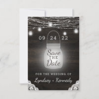 Oak Ridge Rustic Wood Lights & Mason Jars