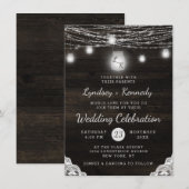 Oak Ridge Rustic Wood & Mason Jar Monogram Wedding Einladung (Vorne/Hinten)