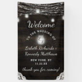 Oak Ridge Rustic Wood & Mason Jars Wedding Willkom Banner (Vertikal)