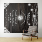 Oak Ridge Rustic Wood & Mason Jars Wedding Willkom Wandteppich (Beispiel (Horizontal))