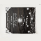 Oak Ridge Rustic Wood & Mason Jars Wedding Willkom Wandteppich (Vorderseite (Horizontal))