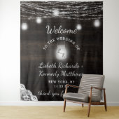 Oak Ridge Rustic Wood & Mason Jars Wedding Willkom Wandteppich (Beispiel)