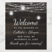 Oak Ridge Rustic Wood & Mason Jars Wedding Willkom Weinetikett (Einzelnes Label)