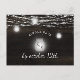 Oak Ridge Rustic Wood Wedding Meal Choice UAWG Postkarte