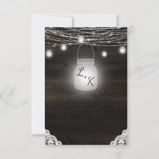 Oak Ridge Rustic Wood Wedding Probe Dinner Einladung (Rückseite)