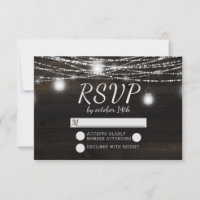 Oak Ridge Rustikale Dunkle Holz Hochzeit RSVP Antw