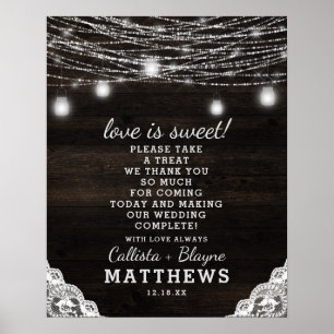 Oak Ridge Rustikale Liebe ist Sweet Leckerei Weddi Poster