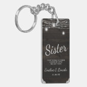 Oak Ridge Rustikales dunkles Holz zu dem Schwester Schlüsselanhänger (Vorderseite links)