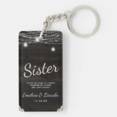 Oak Ridge Rustikales dunkles Holz zu dem Schwester Schlüsselanhänger (Rückseite)