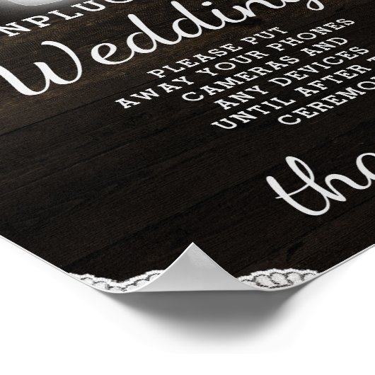 Oak Ridge Rustikales Holz ohne Stecker für Hochzei Poster (Ecke)