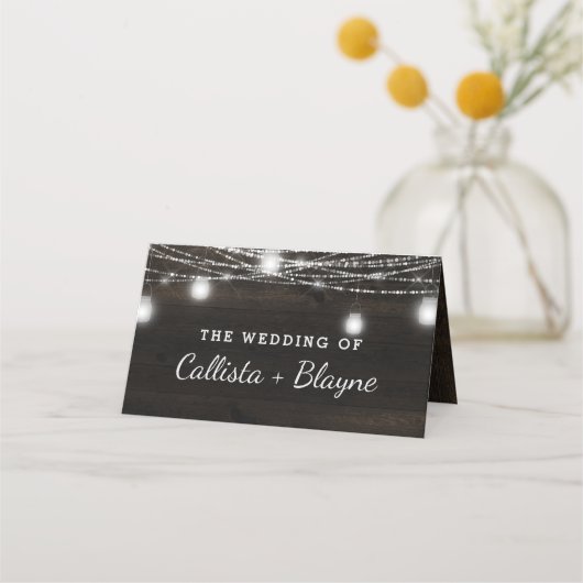 Oak Ridge Rustikales Holz Reserviert Seating Hochz Platzkarte (Rückseite)