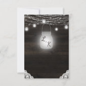 Oak Ridge Rustikales Holz & Spitzen Hochzeitsempfa Einladung (Rückseite)