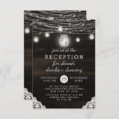 Oak Ridge Rustikales Holz & Spitzen Hochzeitsempfa Einladung (Vorne/Hinten)