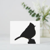 Oak Titmouse Schwarz-Weiß Postkarte (Stehend Vorderseite)