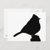 Oak Titmouse Schwarz-Weiß Postkarte (Vorne/Hinten)