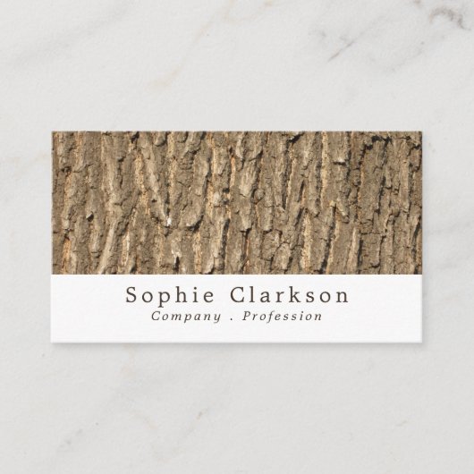 Oak Tree Bark Wood Effect, Rustic Visitenkarte (Vorderseite)