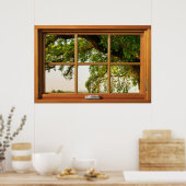 Oak Tree Branches Holzfenster Illusion Poster (Küche)