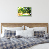 Oak Tree by Waters Edge Canvas Print Leinwanddruck (Insitu (Schlafzimmer))