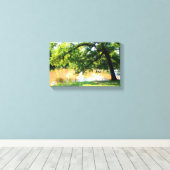 Oak Tree by Waters Edge Canvas Print Leinwanddruck (Insitu (Holzboden))