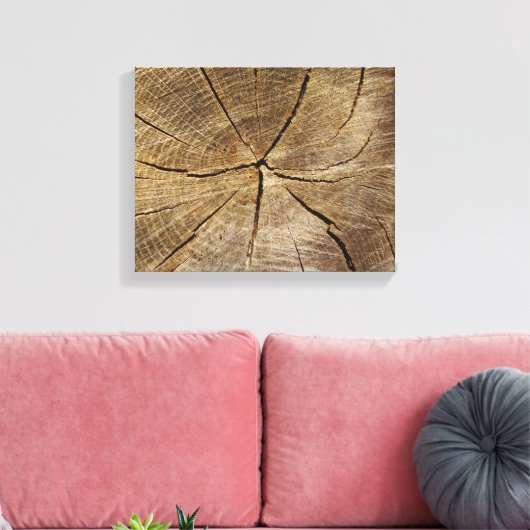 Oak Tree Cross Section Canvas Print Leinwanddruck (Insitu (Wohnzimmer))