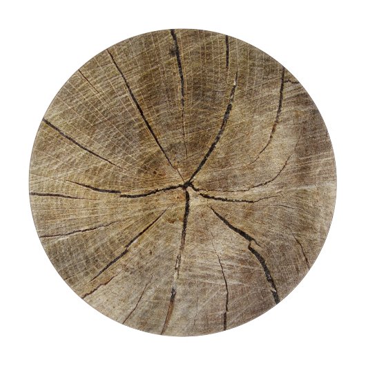 Oak Tree Cross Section Glass Chopping Board Schneidebrett (Vorderseite)
