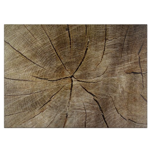 Oak Tree Cross Section Glass Chopping Board Schneidebrett (Vorderseite)