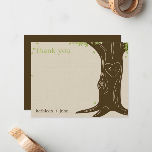 Oak Tree Dankeschön Karte (Vorderseite/Rückseite Beispiel)