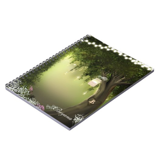 Oak Tree Enchanted Forest Garden Notebook Journal Notizblock (Linke Seite)