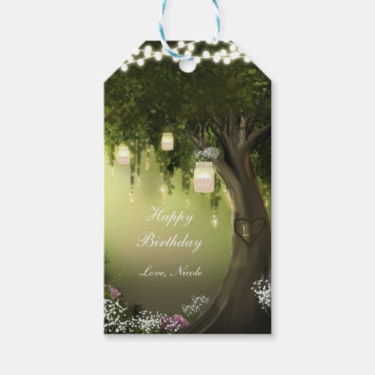 Oak Tree Enchanted Forest Garden Party Geschenk Ta Geschenkanhänger (Vorderseite)